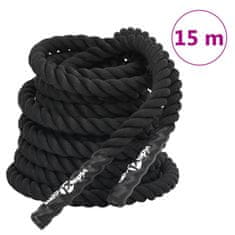 Vidaxl Bojna vrv črna 15 m 11 kg poliester