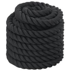 Vidaxl Bojna vrv črna 15 m 11 kg poliester