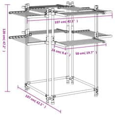 Greatstore Stojalo za sušenje perila 107x107x120 cm aluminij