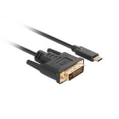 Lanberg USB-C(M)->DVI-D(24+1)(M) kabel 3m črn