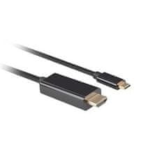 Lanberg USB-C(M)->HDMI(M) kabel 1m 4K 60Hz črn