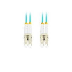 Lanberg optični povezovalni kabel MM LC/UPC-LC/UPC duplex 1m LSZH OM3 50/125 premera 3mm, cian barve