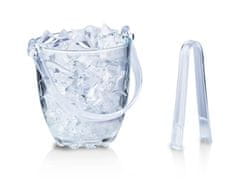 Alpina posoda za led, s kleščami, 13 x 12 x 12 cm, steklena