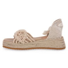 Frau Sandali bež 38 EU Fancy Macrame Natural