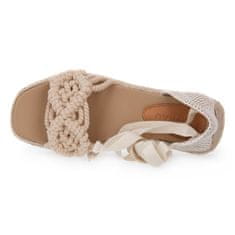 Frau Sandali bež 38 EU Fancy Macrame Natural
