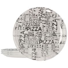 Napoli pizza krožnik, 6 kosov, črn potisk, 31 cm