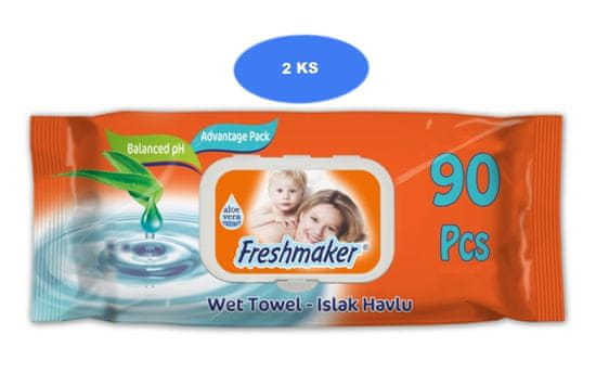 Freshmaker otroški vlažni robčki baby 90 kos (aloe vera) (2 kos)