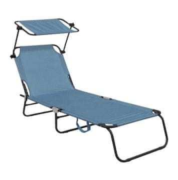 Aga Vrtni ležalnik s strehico Svetlo moder