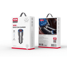 XO Polnilec za avto CC52 QC 36W 2xUSB