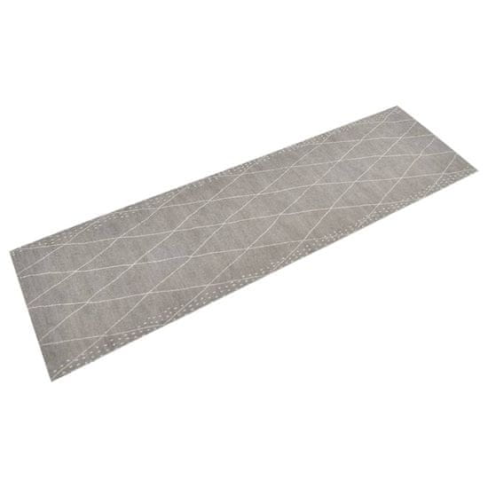 Vidaxl Kuhinjska preproga pralna rombi 45x150 cm žamet