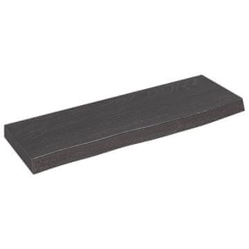 Vidaxl Stenska polica temno rjava 60x20x4 cm trdna hrastovina
