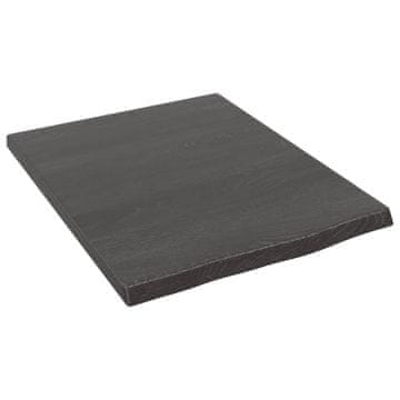 Vidaxl Stenska polica temno rjava 40x50x2 cm trdna hrastovina