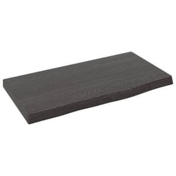 Vidaxl Stenska polica temno rjava 40x20x2 cm trdna hrastovina