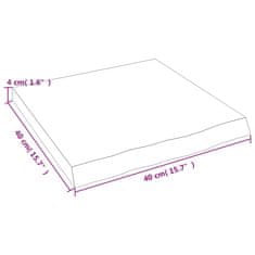 Vidaxl Stenska polica temno siva 40x40x4 cm obdelana trdna hrastovina