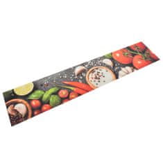 Vidaxl Kuhinjska preproga pralna zelenjava 60x300 cm žamet