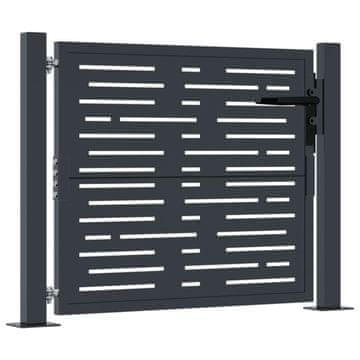 Vidaxl Vrtna vrata antracit 100x75 cm jeklena kvadratna oblika