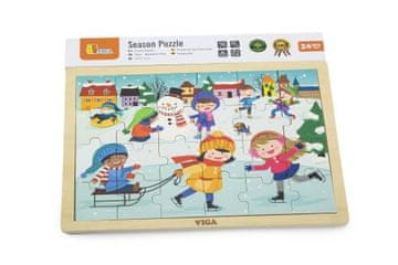 Viga Lesena sestavljanka 24 kosov - zima