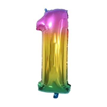 Toro BALON ŠTEVILKA 1, 34X16CM MAVRIČNA FOLIJA