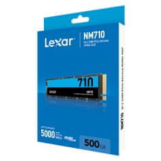 Lexar SSD NM710 PCle Gen4 M.2 NVMe - 500 GB (branje/pisanje: 5000/2600 MB/s)