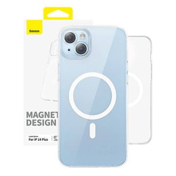 BASEUS magnetni ovitek za telefon ip14 plus serije os-lucent (prozoren)