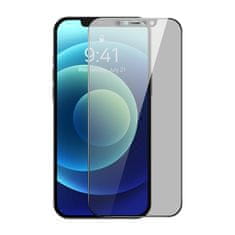 BASEUS kaljeno steklo s filtrom za zasebnost 0,3 mm za iphone 12/12 pro