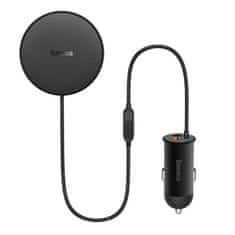 BASEUS CW01 magnetni nosilec za rešetko v avtomobilu s polnilnikom USB, 15 W + 25 W (črn)