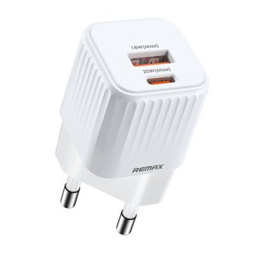 REMAX omrežni polnilec, rp-u2, usb, usb-c, 20W (bela)