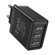 Vention 3xUSB-A omrežni polnilec FEAB0-EU 2,4A 12W (črn)