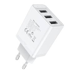 Vention 3xUSB-A omrežni polnilec FEAW0-EU 2,4A 12W (bel)