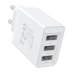 Vention 3xUSB-A omrežni polnilec FEAW0-EU 2,4A 12W (bel)