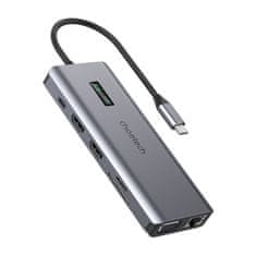 Choetech Adapter 12w1 Choetech HUB-M26 USB-C za USB-C+ USB-A+ HDMI+ VGA+ AUX+ SD+ TF (siv)