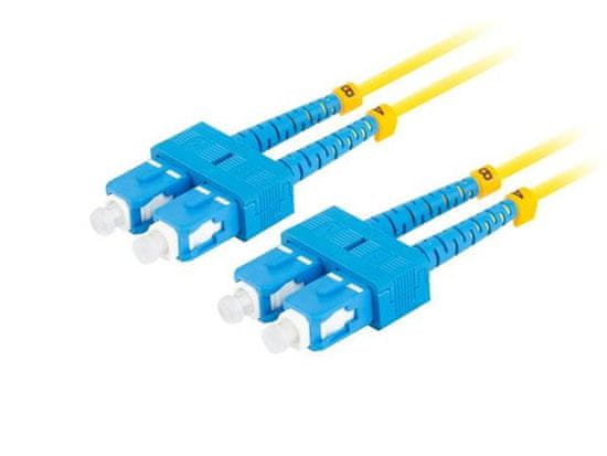 Lanberg optični povezovalni kabel SM SC/UPC-SC/UPC duplex 5m LSZH G657A1 premer 3mm, barva rumena