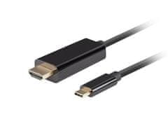 Lanberg USB-C(M)->HDMI(M) kabel 1m 4K 60Hz črn