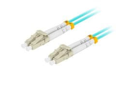 Lanberg optični povezovalni kabel MM LC/UPC-LC/UPC duplex 1m LSZH OM3 50/125 premera 3mm, cian barve