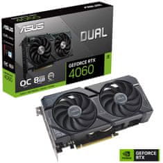 Dual GeForce RTX 4060 OC grafična kartica, 8 GB GDDR6 (90YV0JC0-M0NA00)