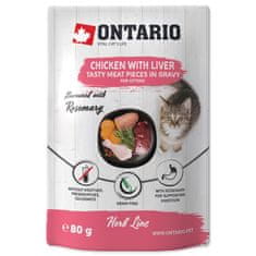 Ontario Kapsička Kitten kuřecí s játry v omáčce 80 g