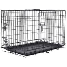 Dog Fantasy zložljiva kletka črna M - 2x vrata 1 kos