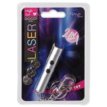 Magic cat Hračka MAGIC CAT Laser ukazovátko a baterka 2v1 7 cm