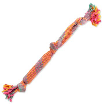 Dog Fantasy Přetahovadlo DOG FANTASY barevné se zvukem vzor č.1 - 3 knoty 53 cm
