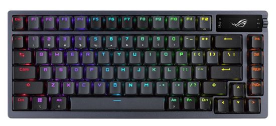 ASUS ROG Azoth Wireless tipkovnica, PBT, OLED, RGB, USB, ROG NX rdeča