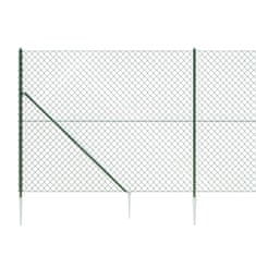 Vidaxl Žična ograja s konicami za postavitev zelena 2x10 m