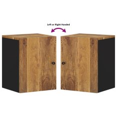 Vidaxl Stenska kopalniška omarica 38x33x48 cm trden mangov les