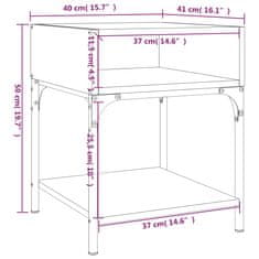 Greatstore Nočna mizica 2 kosa črna 40x41x50 cm inženirski les