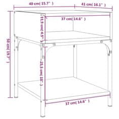 Greatstore Nočna mizica 2 kosa dimljeni hrast 40x41x50 cm inženirski les