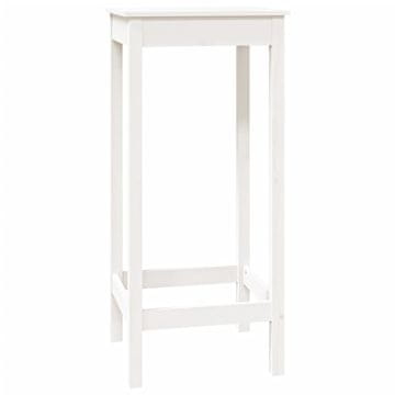 Vidaxl Barska miza bela 50x50x110 cm trdna borovina