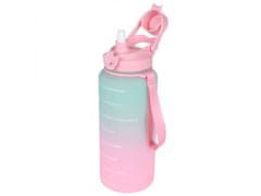 sarcia.eu Zeleno-roza, velika plastična steklenica/bidon z merilnikom 2,3 l