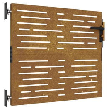 Vidaxl Vrtna vrata 85x100 cm iz kortenskega jekla kvadratna oblika