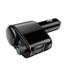 BASEUS S-06 Bluetooth transmiter avto polnilec 2x USB, črna