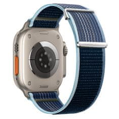 BStrap Velcro Nylon pašček za Apple Watch 38/40/41mm, storm blue