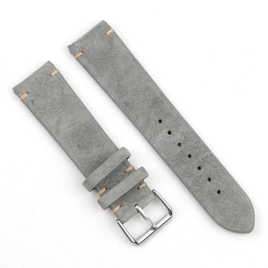 BStrap Suede Leather pašček za Xiaomi Haylou Solar LS05, gray